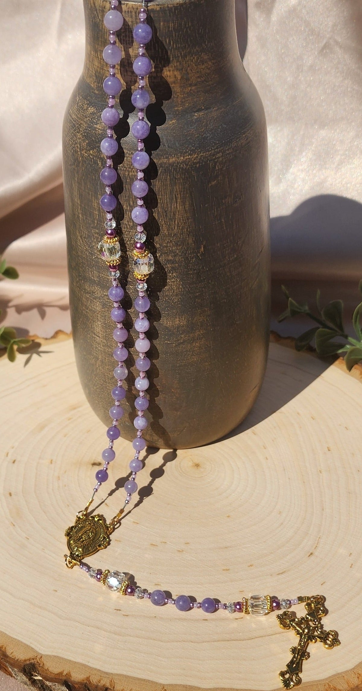 Lavender Glass Rosary