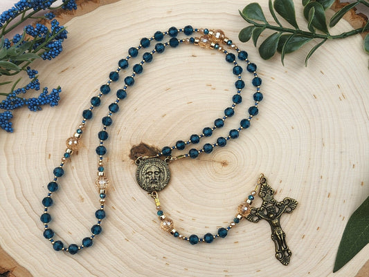 Dark Teal & Bronze Rosary