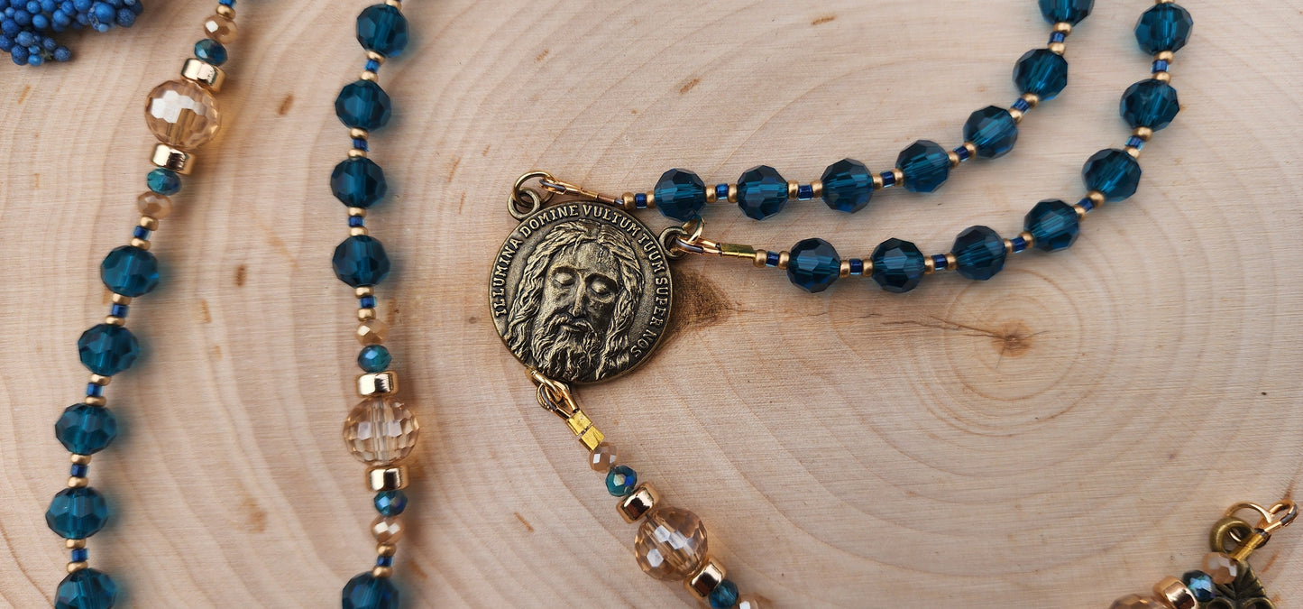 Dark Teal & Bronze Rosary