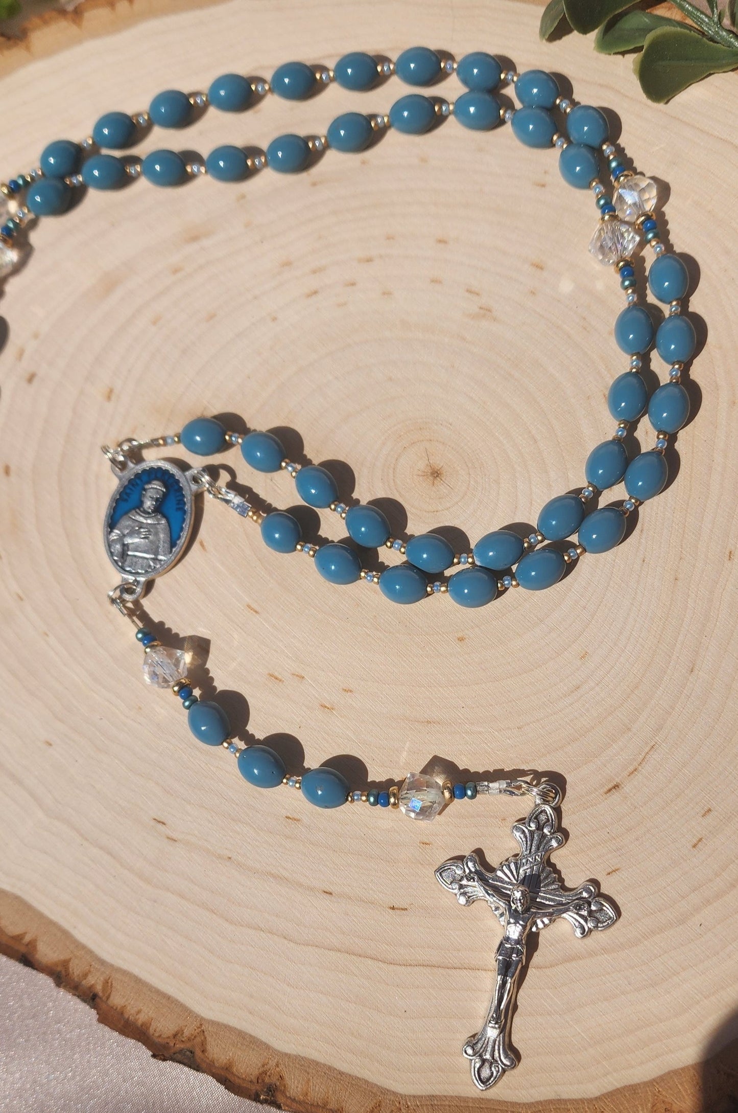 Turquoise Glass Rosary