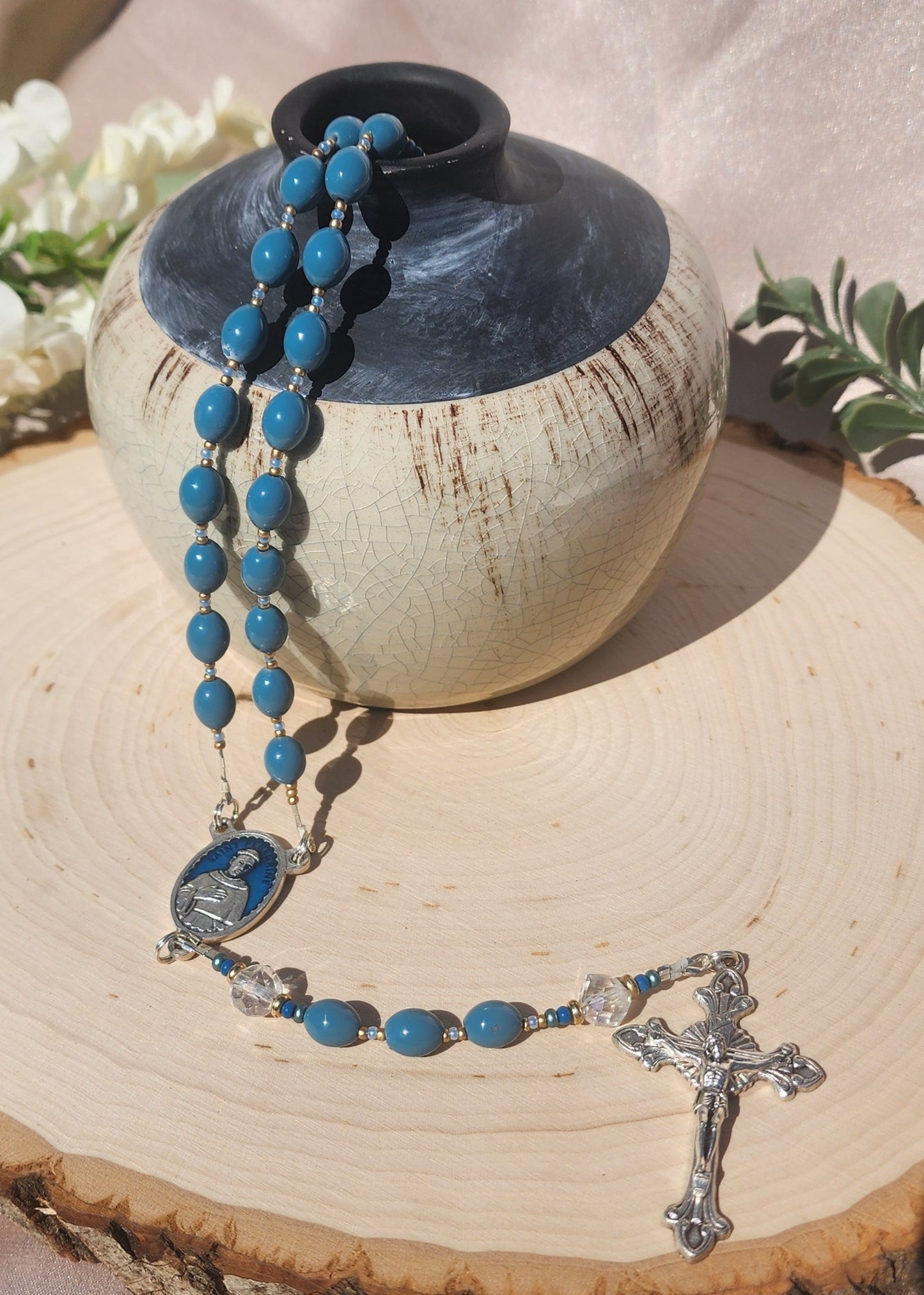 Turquoise Glass Rosary