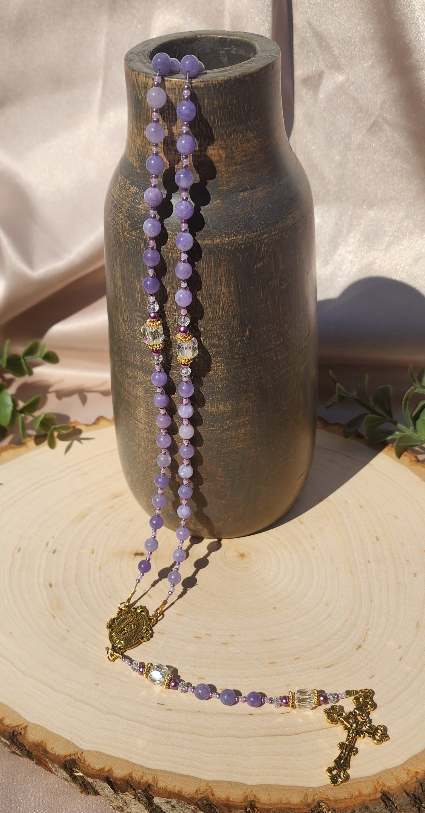 Lavender Glass Rosary