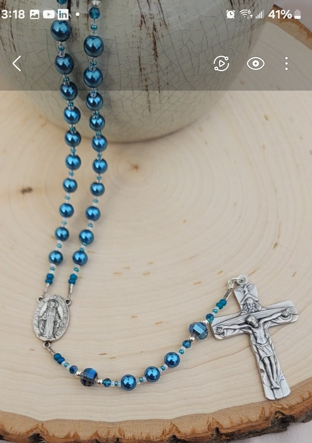 Turquoise Glass Rosary