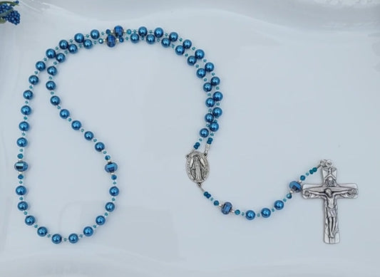 Turquoise Glass Rosary