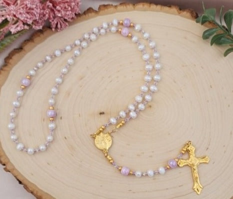 Freshwater Pearl with Pink Rosary